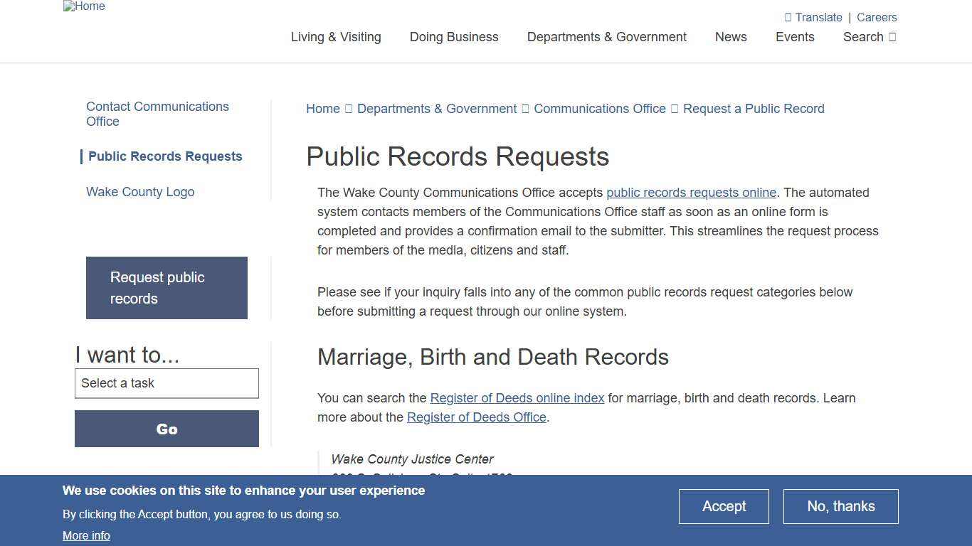 Public Records Requests Wake County Government